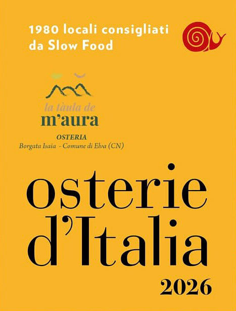 La taula de m'aura nella guida Osterie d'Italia 2026 Slow Food